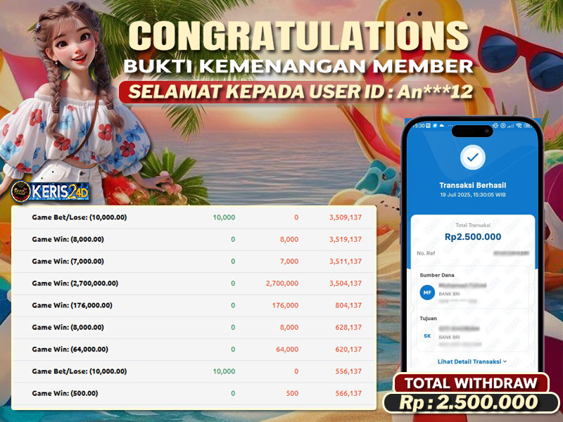 JACKPOT SLOT BAKERY BONANZA 19 JULI 2025