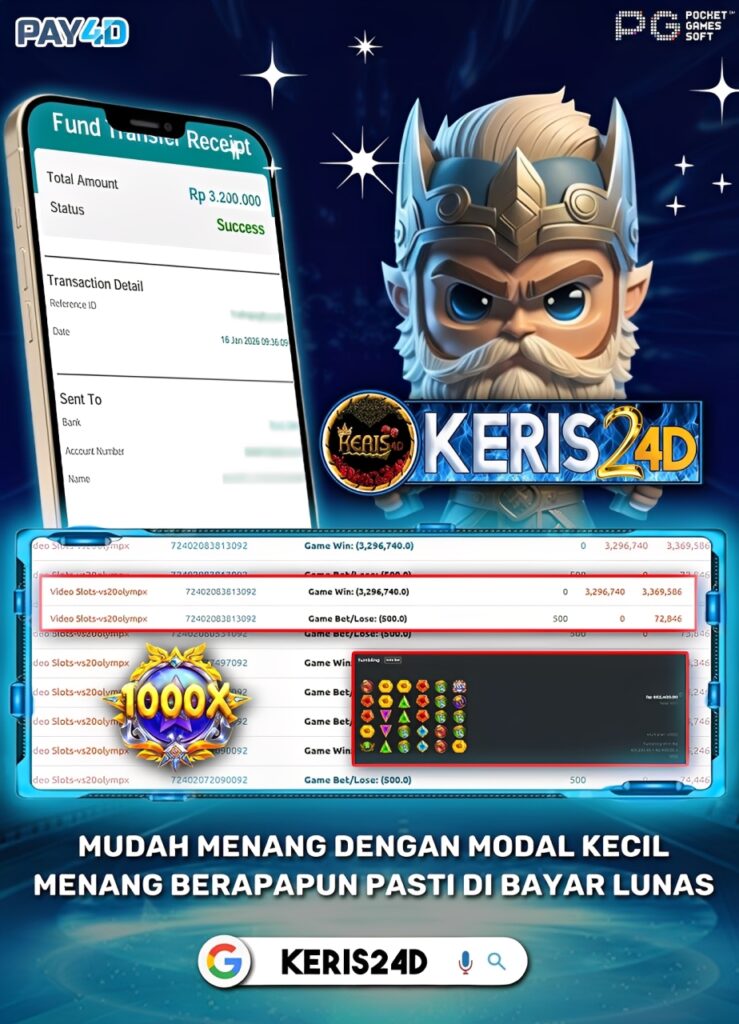 JACKPOT SLOT OLYMPUS 1000 16 JANUARI 2026